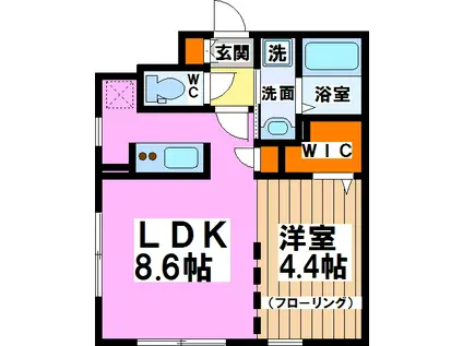 ブランシェ笹塚(1LDK/4階)の間取り写真