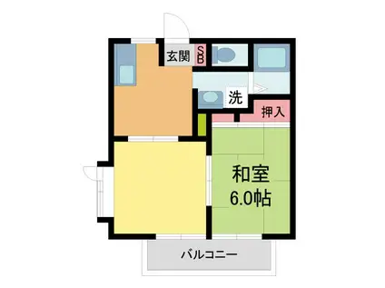 夙川イングス(2DK/1階)の間取り写真