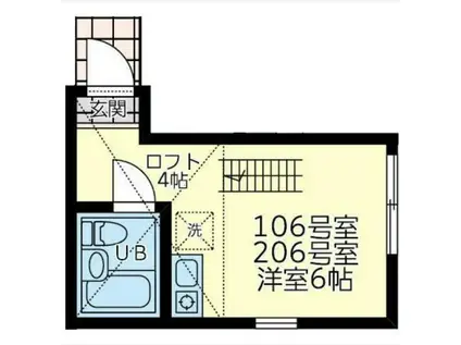 ユナイト鶴見セルジオ・メンデス(ワンルーム/2階)の間取り写真