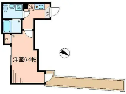 グランドヒル西横浜(1K/1階)の間取り写真