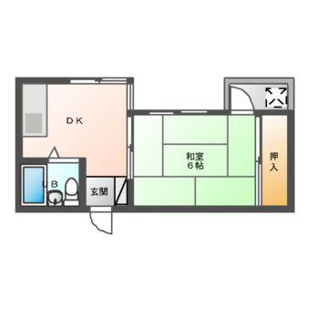 イーストキャニオン(1DK/2階)の間取り写真