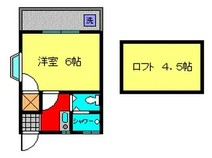 キャニオンヒルズ(1K/1階)の間取り写真