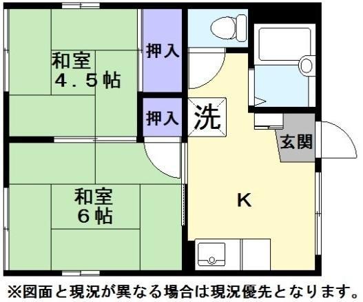 どんぐりハウス(2K/2階)の間取り写真