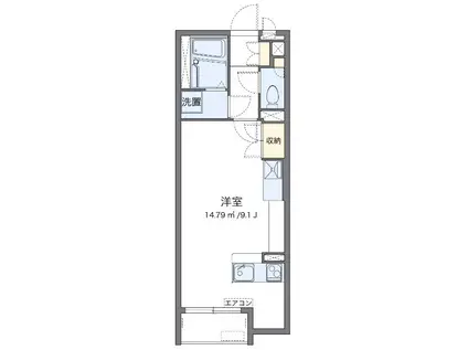 POEMII(ワンルーム/2階)の間取り写真