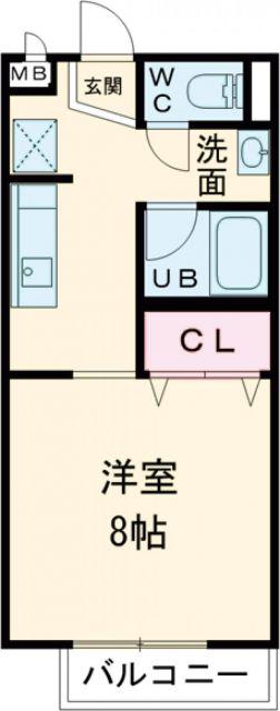 SURPLUSONE大島(1K/2階)の間取り写真
