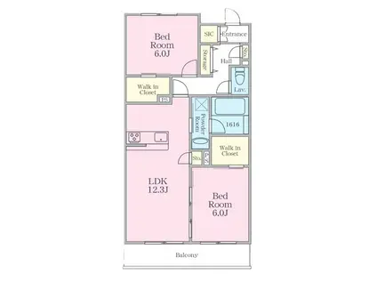 LA SERENTE(2LDK/2階)の間取り写真