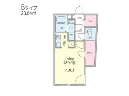 ブランシェ不動前(ワンルーム/1階)の間取り写真