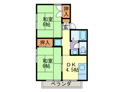 グレイス松井(2DK/2階)の間取り写真