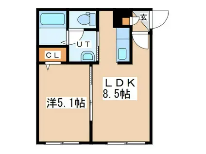 ブランブリエ(1LDK/3階)の間取り写真