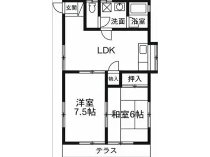グリーンハイツ(2LDK/2階)の間取り写真