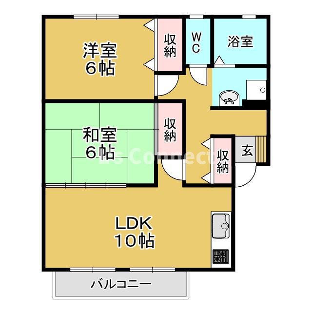 スプリングガーデンB(2LDK/1階)の間取り写真