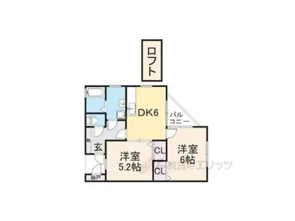 リゼ公文名(2DK/2階)の間取り写真