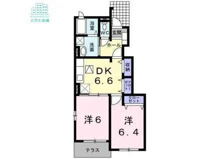 エスポアメゾンA(2DK/1階)の間取り写真