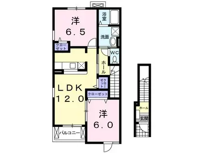 グレイス・M(2LDK/2階)の間取り写真