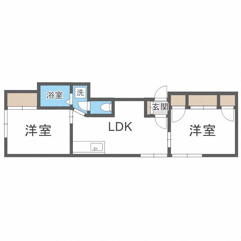 サンウエスト(2LDK/3階)の間取り写真