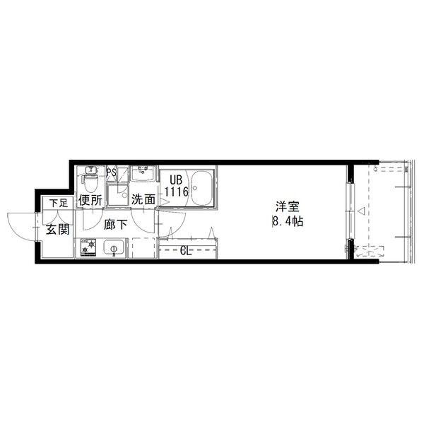 アルティザ姫路(1K/9階)の間取り写真