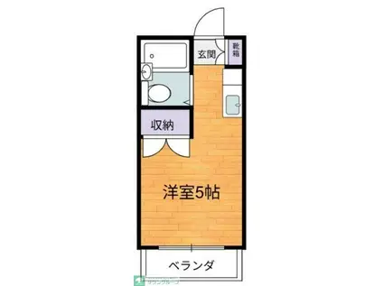 レークハウス(ワンルーム/2階)の間取り写真