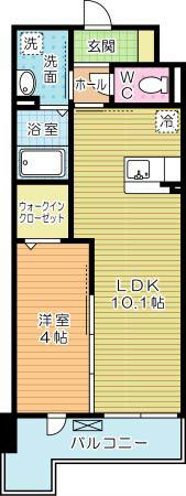 プランドール(1LDK/8階)の間取り写真