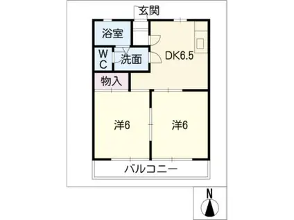 ロイヤルハイツ(2DK/1階)の間取り写真