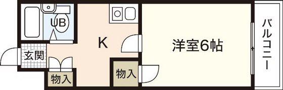 五日市セントラルレジデンス(1K/2階)の間取り写真