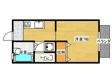 TAMAグラードB(1K/2階)の間取り写真