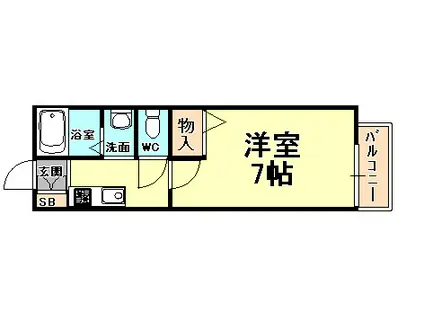 ディアス三条(1K/2階)の間取り写真