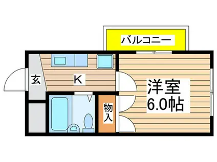 ハイネス西高蔵(1K/2階)の間取り写真