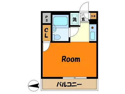 ユーコート武蔵小杉(ワンルーム/2階)の間取り写真