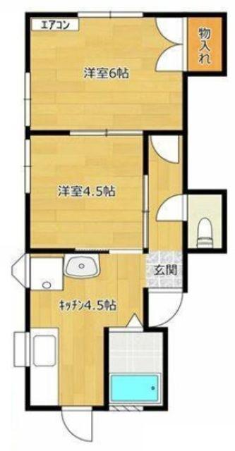 本町西加藤コーポ(2K/1階)の間取り写真