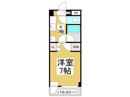 コーポホワイトヒル(1K/1階)の間取り写真