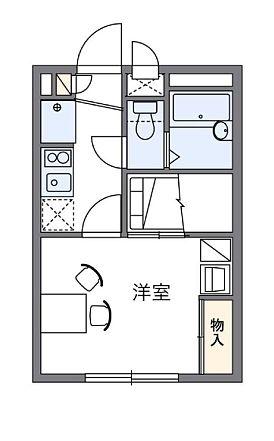 レオパレス雷塚(1K/1階)の間取り写真