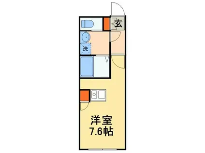 CASITA野田(ワンルーム/2階)の間取り写真