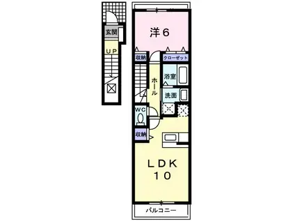 ジェネシスIII(1LDK/2階)の間取り写真