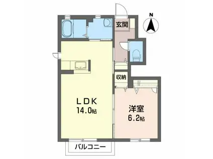 フォワード松本 IV(1LDK/1階)の間取り写真