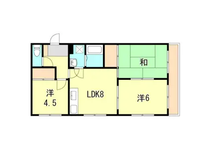 ハイツ神田(3LDK/2階)の間取り写真