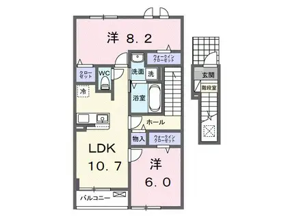 フランA(2LDK/2階)の間取り写真
