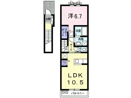 グランレジェンドIII(1LDK/2階)の間取り写真