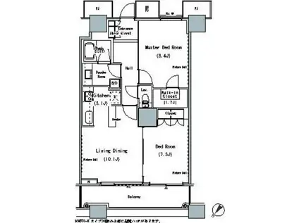 THE TOKYO TOWERS MIDTOWER(2LDK/26階)の間取り写真
