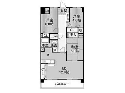 アリア31レジデンス(3LDK/6階)の間取り写真