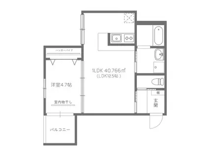 LA VIE CHOUCHOU 大町(1LDK/1階)の間取り写真