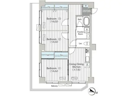 NJK MARQUIS KOISHIKAWA(3DK/2階)の間取り写真