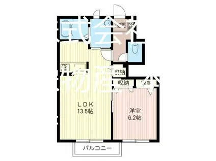 ヴァンベールIII(1LDK/1階)の間取り写真