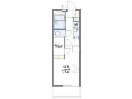 レオパレスカーサ塚本(1K/2階)の間取り写真
