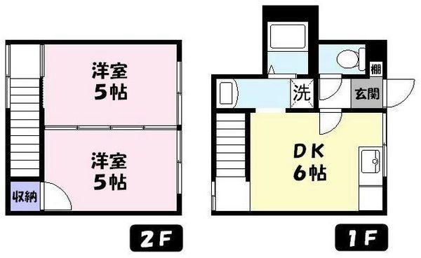 ベルーナⅡ(2DK/1階)の間取り写真