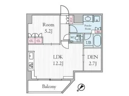 URBAN PARK GRANDE代官山(1SLDK/2階)の間取り写真