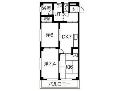 メゾンα(3DK/2階)の間取り写真