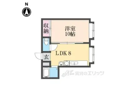 グレースコート(1DK/2階)の間取り写真