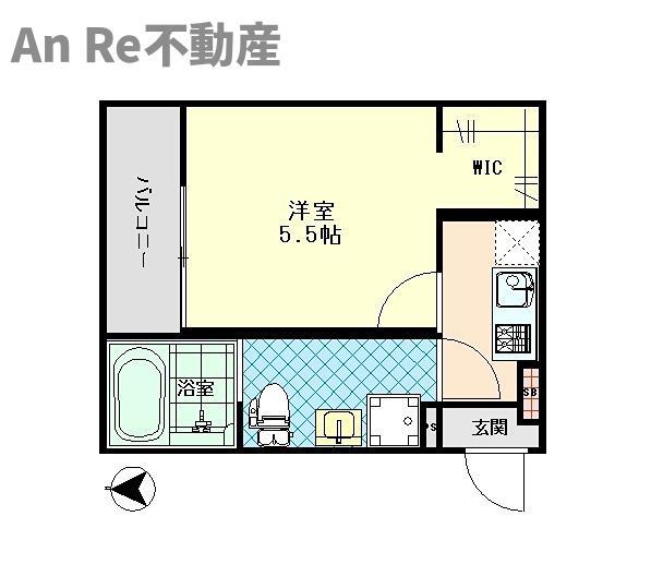 グランメゾン東川口(1K/1階)の間取り写真