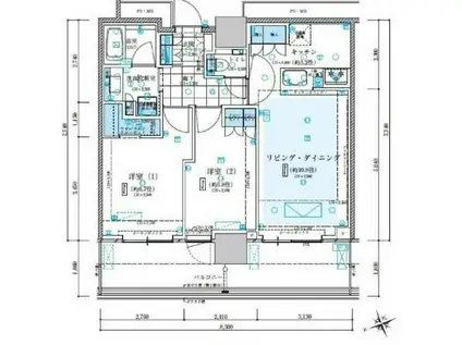 クラッシィタワー東中野(2LDK/24階)の間取り写真