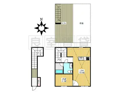 コレクション御器所(1LDK/2階)の間取り写真